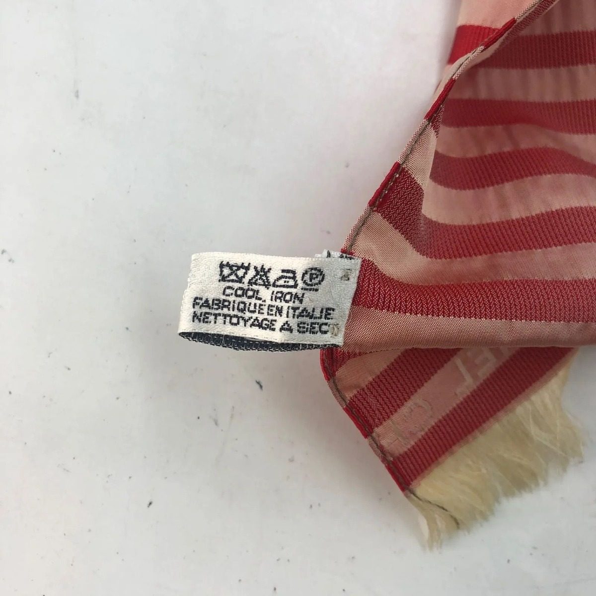 Chanel Shawl Scarf Striped Red CC Logo — view 3