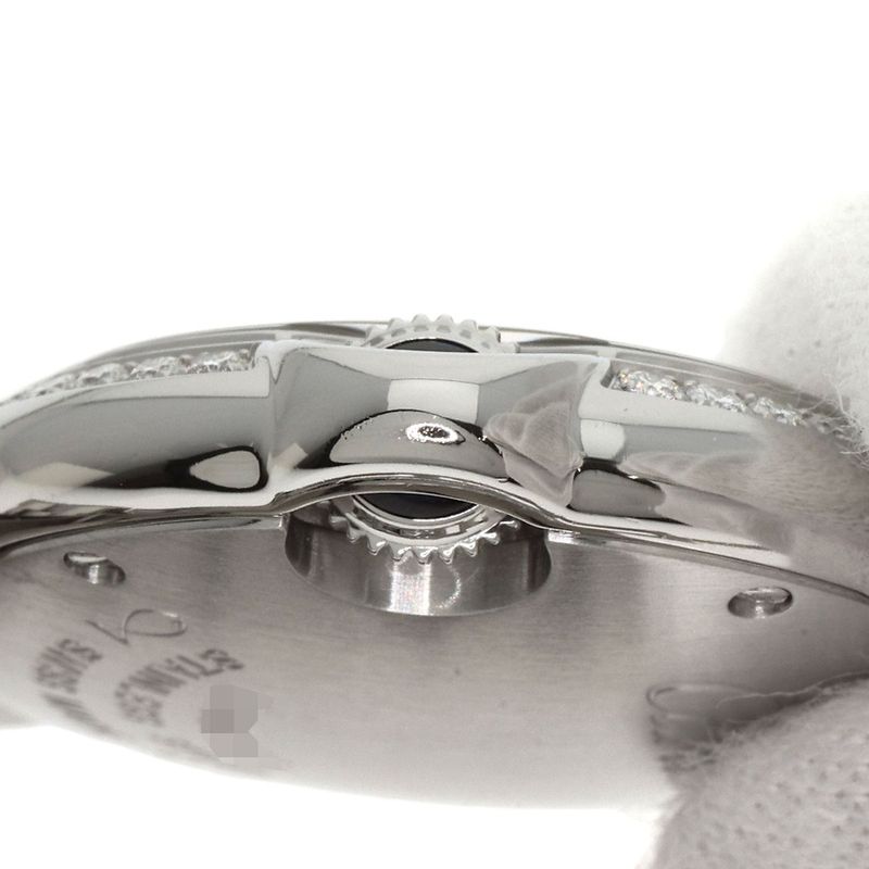 Cartier W4bb0015 Ballon Blue Bezel Diamond Wristwatch SS Ladies