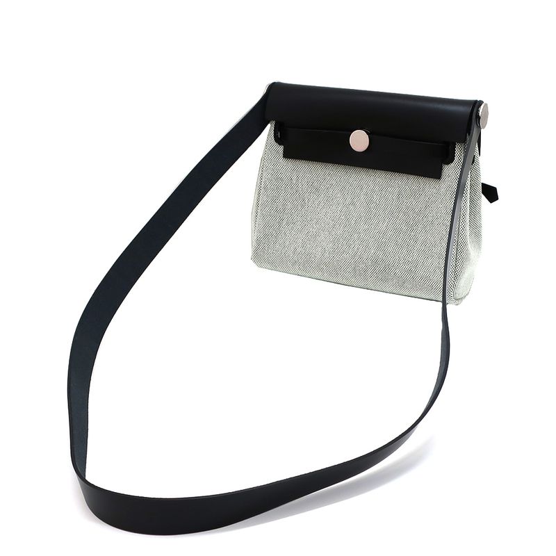 Unused Hermes Herbag Her Bag Zip Mini 20 Silver-hardware W Engraved