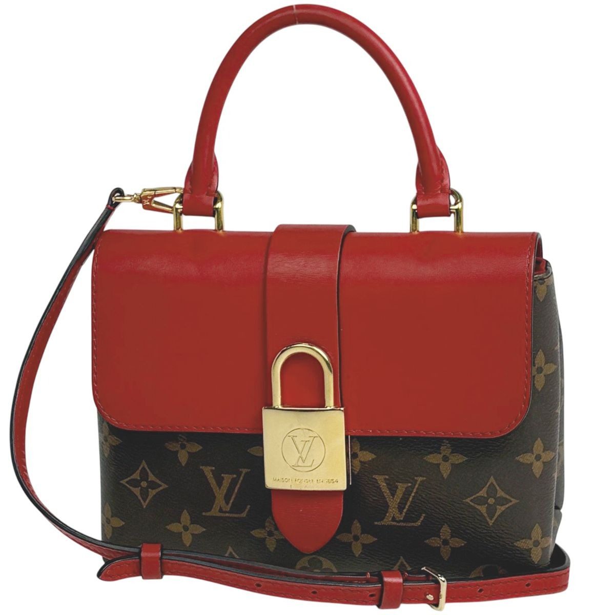 Louis Vuitton Locky BB 2-Way Shoulder Bag Monogram Brown Coquelicot