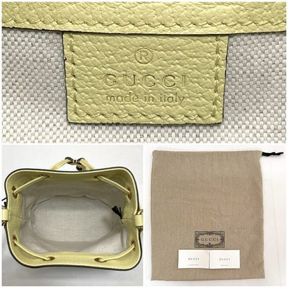 Gucci Shoulder Bag Mini Bucket Bag Yellow Jumbo GG