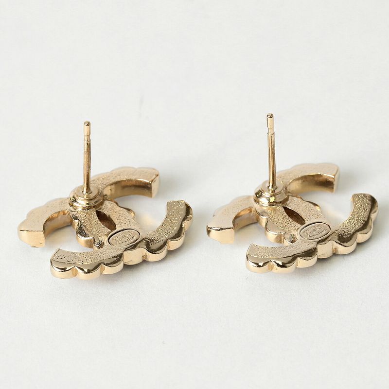 Chanel Earrings Stud Earrings Gold/white