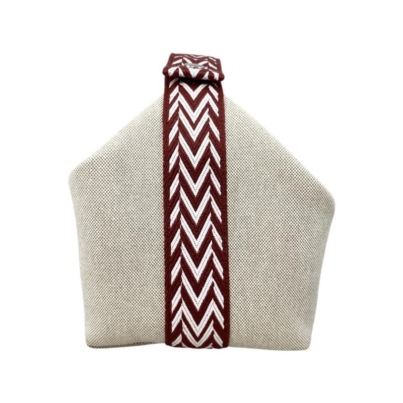 Hermes Bath Pouch Bride-a-Black GM Toile Canvas H Logo Zigzag Rouge Ash Red