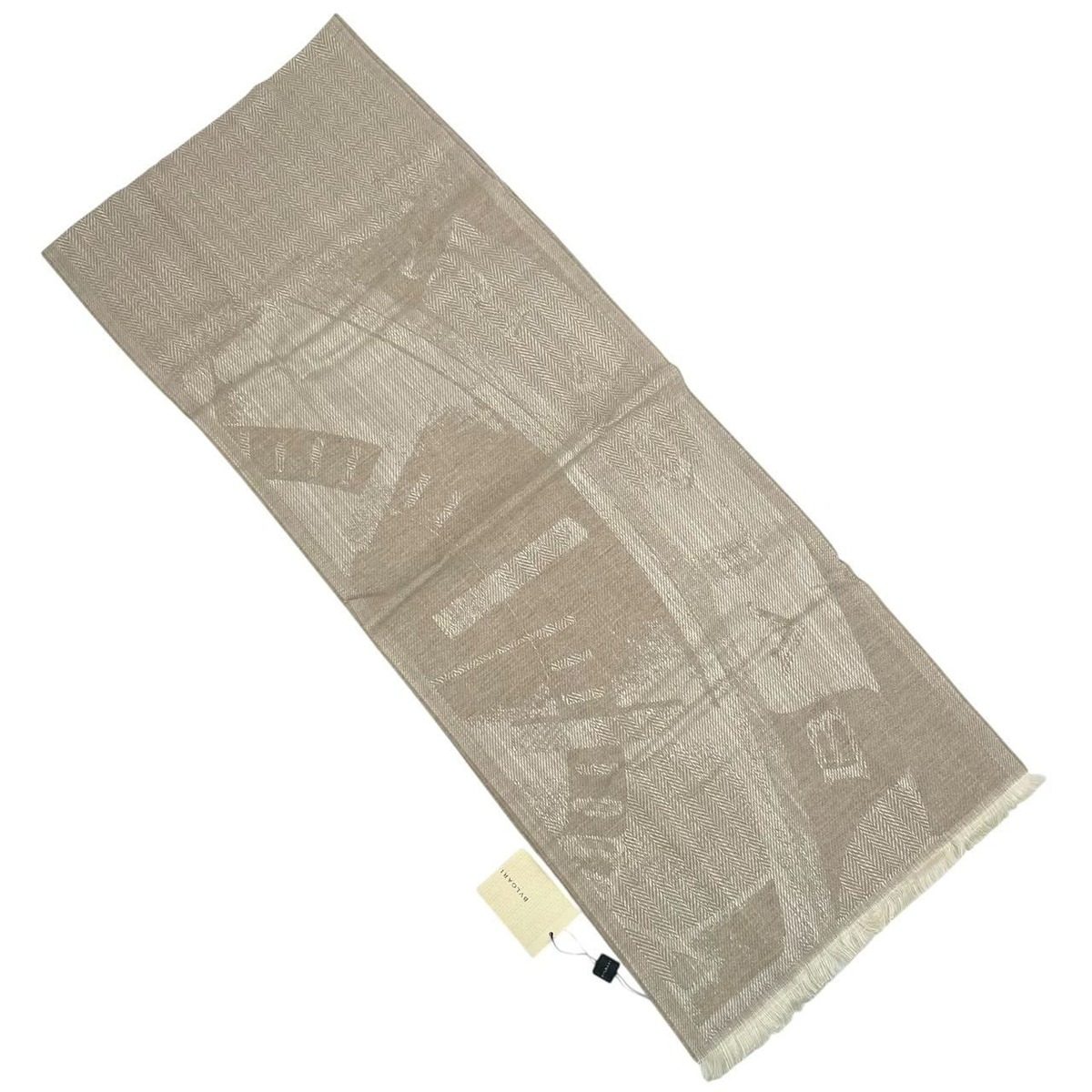 Bvlgari Shawl Silk Cashmere Beige Scarf — view 2