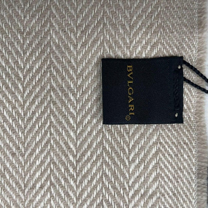 Bvlgari Shawl Silk Cashmere Beige Scarf — view 4
