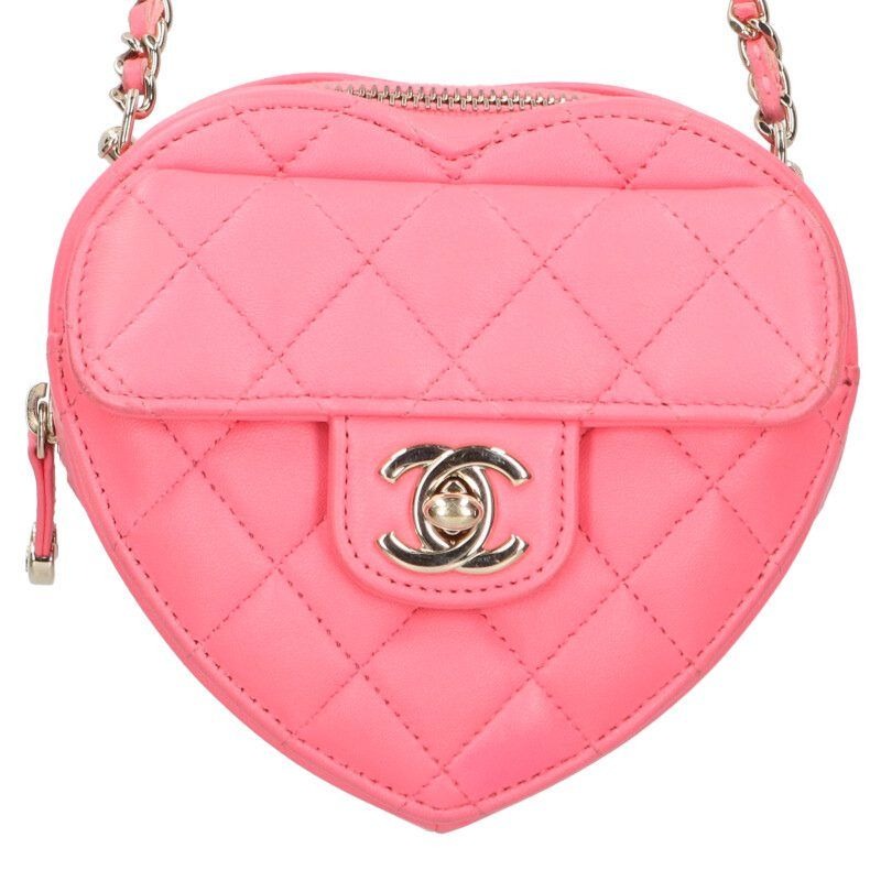 Chanel Quilted Heart Chain Shoulder Bag