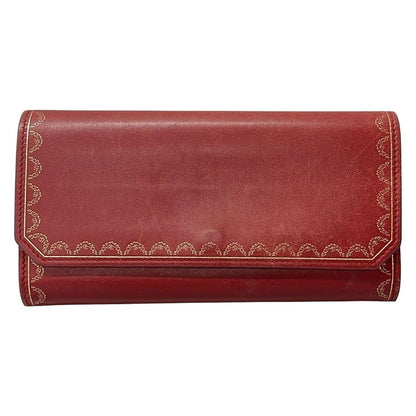 Cartier Wallet Garland de Red Gold Leather