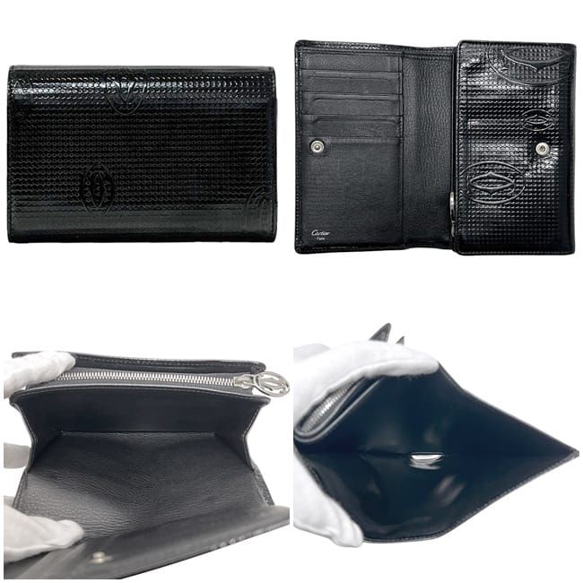 Cartier Bifold Wallet Black Happy Birthday Excellent Condition