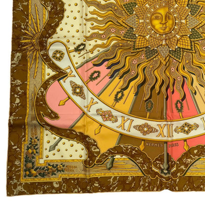 Hermes Scarf Silk Rikire 90 Carpe Diem Enjoy Today Gold — view 5