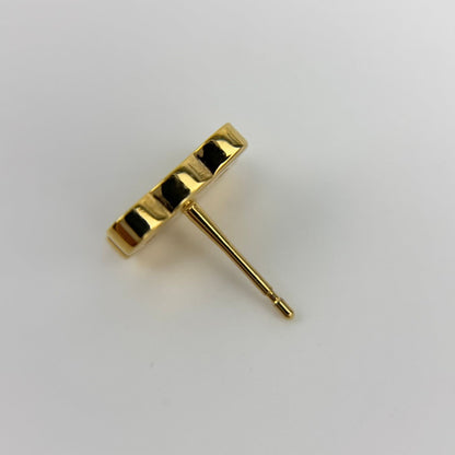 Celine Logo Triomphe Earrings Gold Vintage — view 10