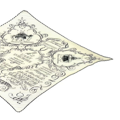 Hermes Scarf Silk Pleats Lart Decrire Art of Calligraphy White — view 3