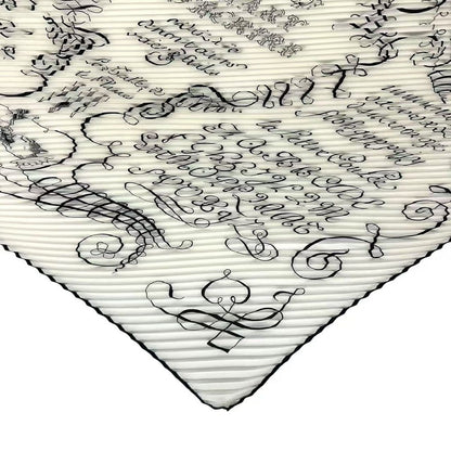 Hermes Scarf Silk Pleats Lart Decrire Art of Calligraphy White — view 5