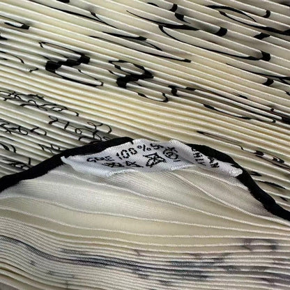 Hermes Scarf Silk Pleats Lart Decrire Art of Calligraphy White — view 6