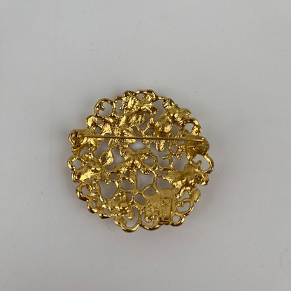 Saint Laurent Yves Brooch Gold Vintage — view 3