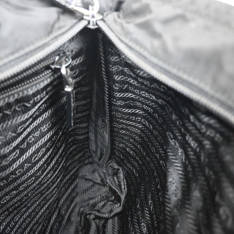 Prada Shoulder Bag Nylon Leather Black 87ka725