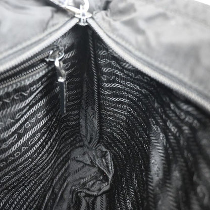 Prada Shoulder Bag Nylon Leather Black 87ka725