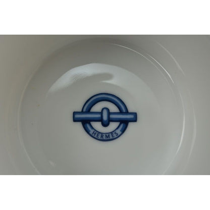 Hermes Set Of 2 Cups And Saucers Pottery Chaine D'ancre Blue White — view 4