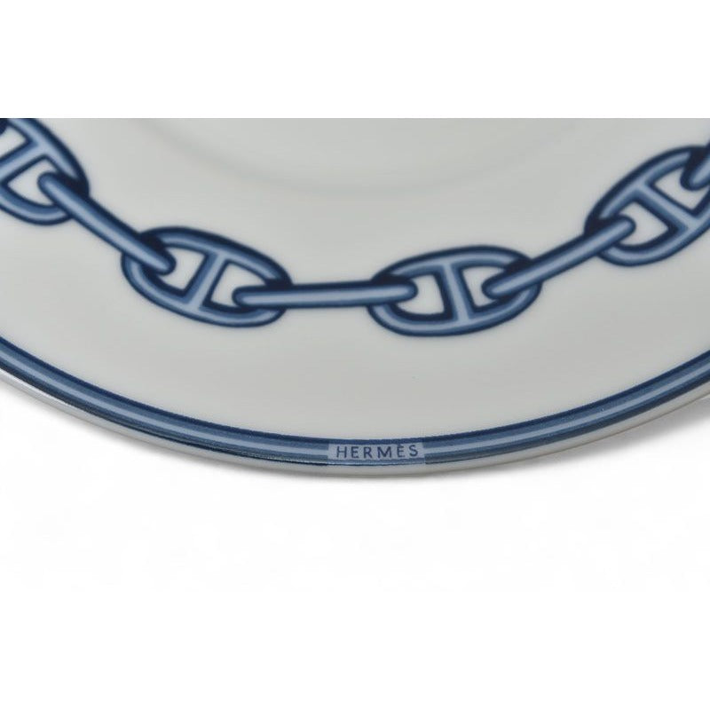 Hermes Set Of 2 Cups And Saucers Pottery Chaine D'ancre Blue White — view 8