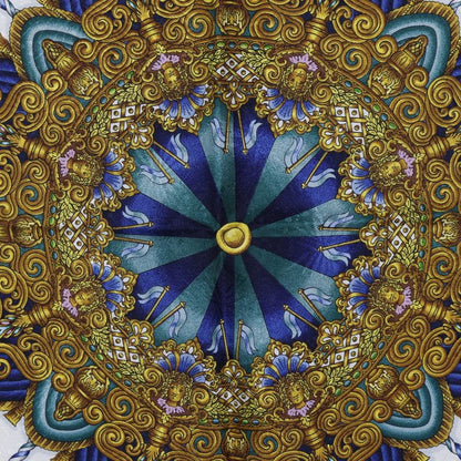 Hermes Carre 90 LUNA PARK Amusement Park Merry-go-round Silk Green Women's Scarf