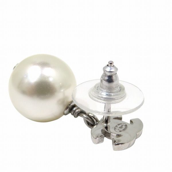 Chanel B19 V Coco Mark Faux Pearl Rhinestone Earrings Branded Accessories