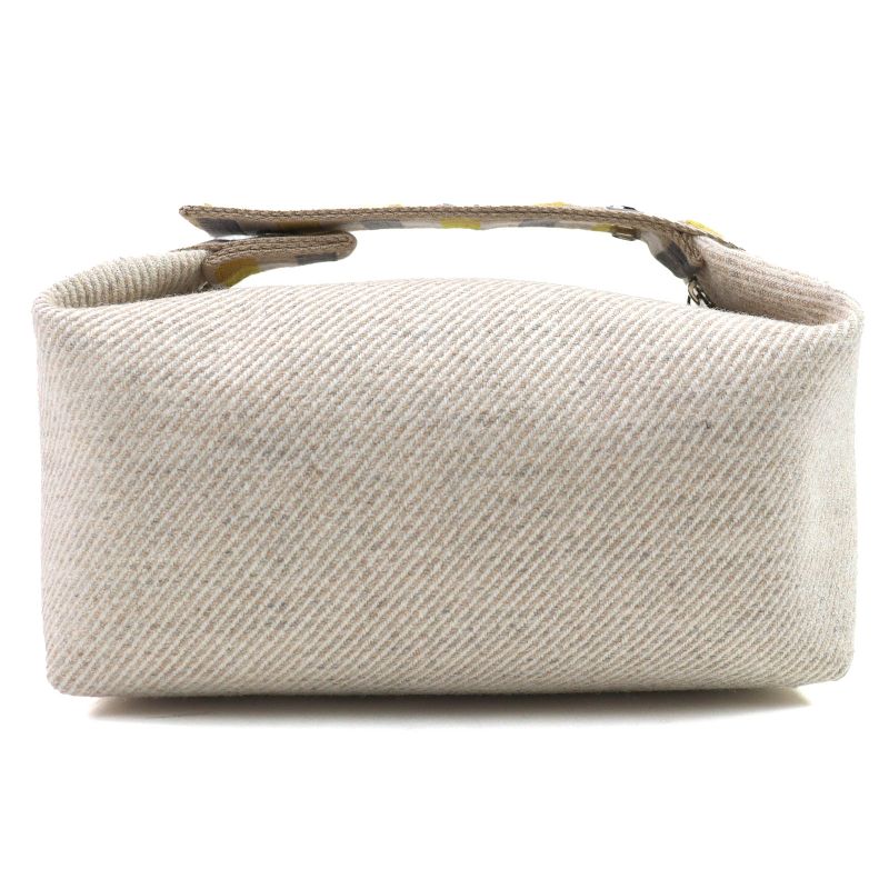 Hermes Brid A Black PM Au Carre Segur Silver Hardware Serie Button Wool Handbag