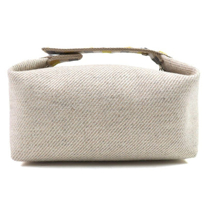 Hermes Brid A Black PM Au Carre Segur Silver Hardware Serie Button Wool Handbag