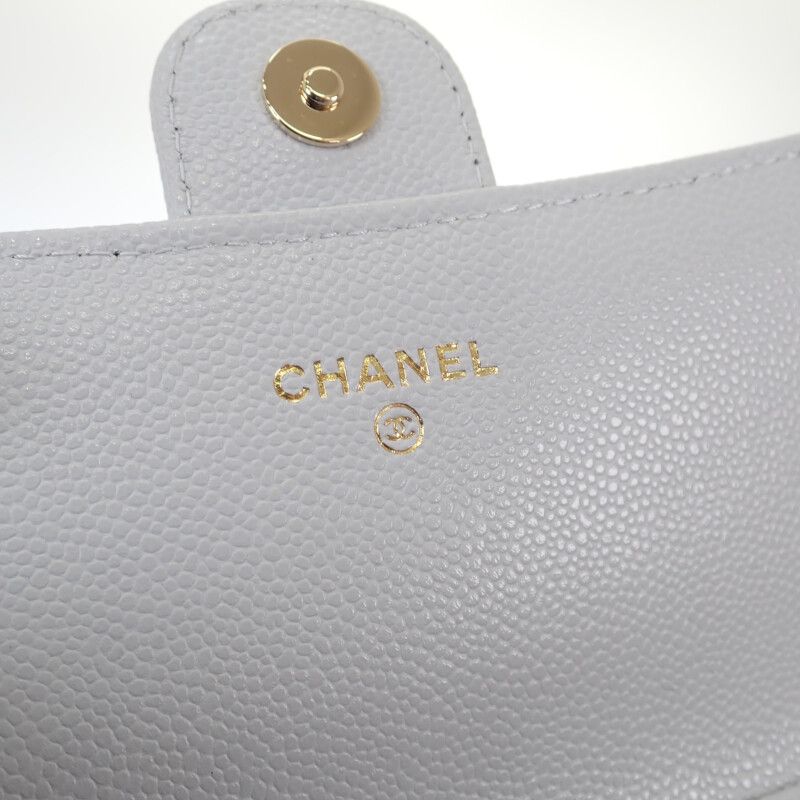 Chanel Flap Phone Case Ap3744 Shoulder Bag Grained Calfskin Light Blue Gold