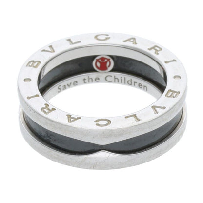 Bulgari B-zero1 Save The Children Black Ceramic Silver Ring Men's 10