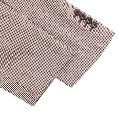 Hermes 18ss Checked Seersucker Tailored Jacket G19821 Brown 46