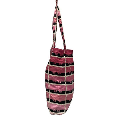 Chanel Tote Bag Matelasse Pink X Black X White Gold Hardware / Chain Shoulder /