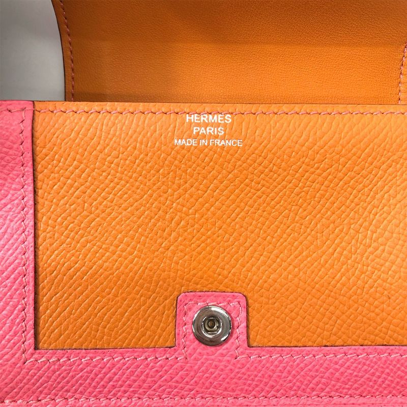 Hermes Camaille Mini Coin Case Veau Epsom Orange Pink
