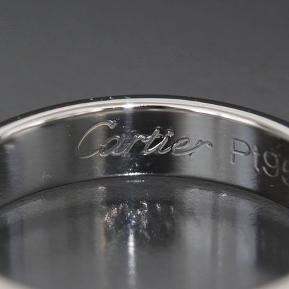 Cartier Wedding Band Ring 1 P Diamond No 7 Box Thick 3.5 mm Pt950