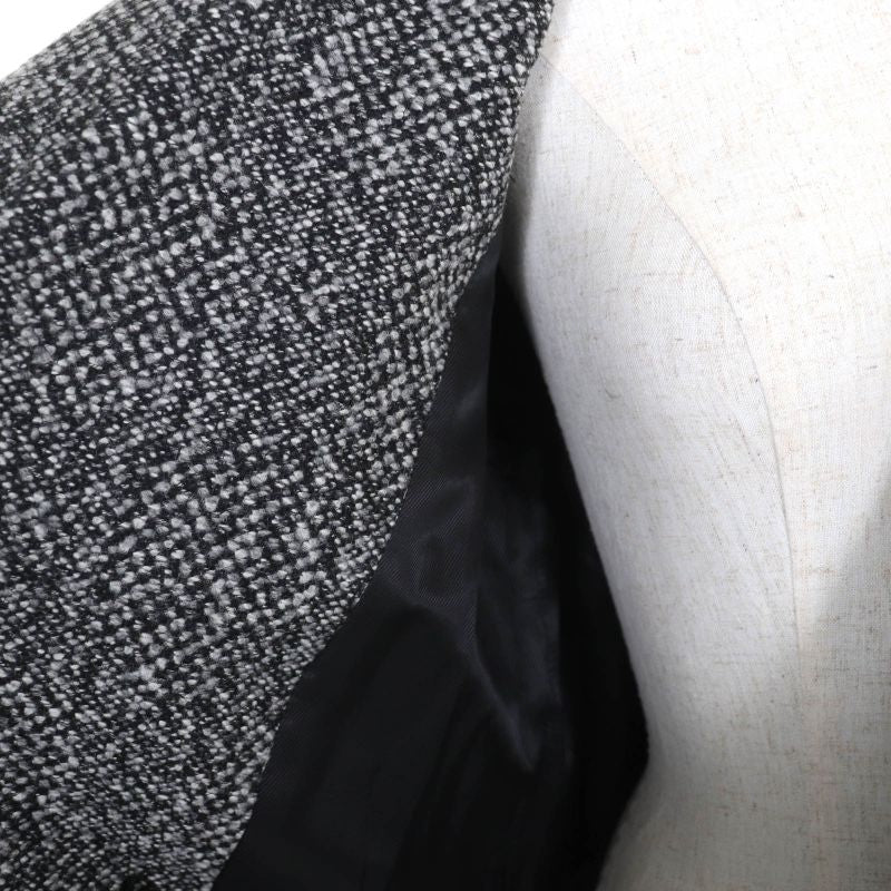 Celine 2 8W82 253C Phoebe Period Double Breasted Tweed Long Coat Greyish 34