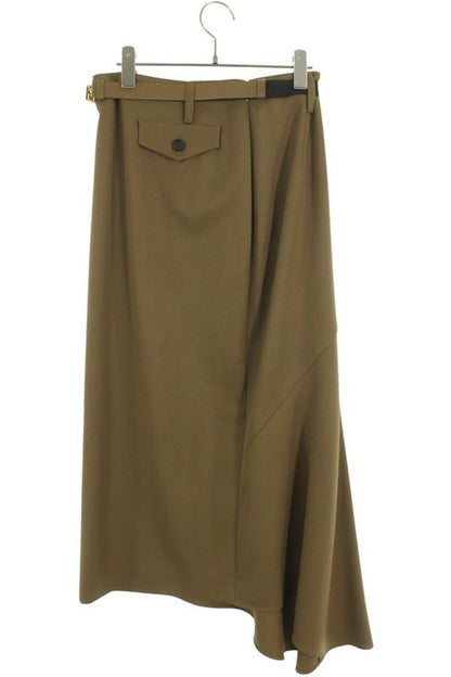 Prada P178xk Triangle Logo Plate Belted Cotton Skirt Women 42