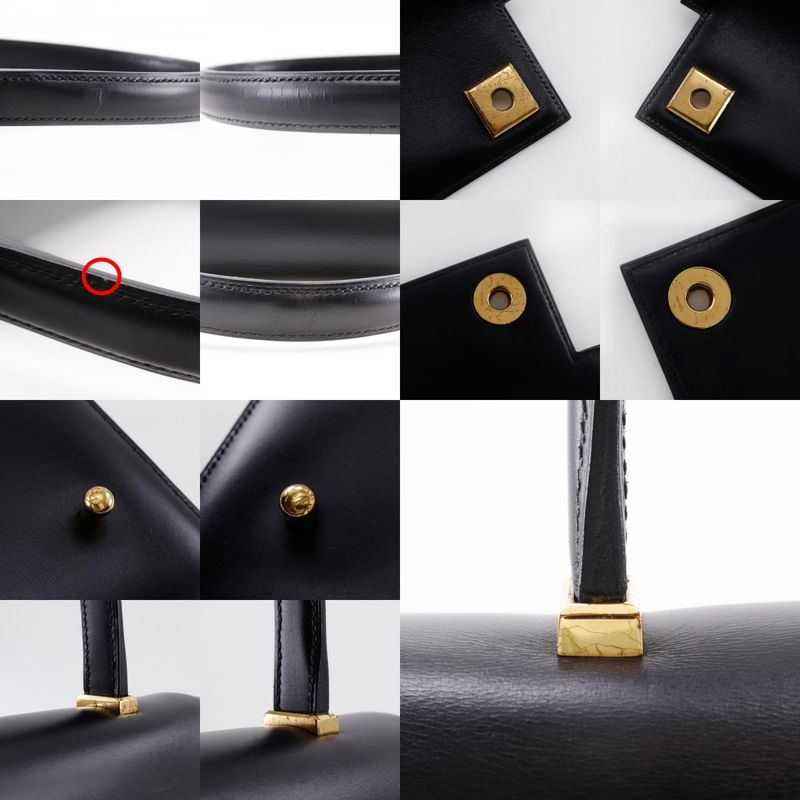 Hermes Piano 25 Vintage Box Calf Black 0Q Ladies Handbag