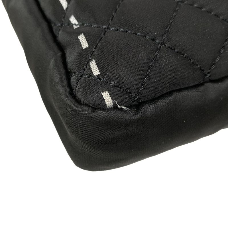 Chanel Shoulder Bag Matelasse Black And White Flap Bag / Silver Hardware /