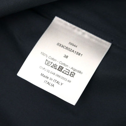 Air Dior X NIKE Chest Logo Cotton Short Sleeve Shirt 38 Navy Blue