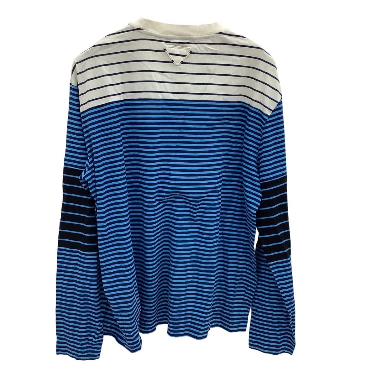 Prada Men's Long Sleeve Cut and Sewn Long T-Shirt Suze XL Blue