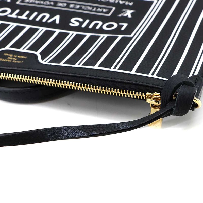 Louis Vuitton Monogram Neverfull Inside Out MM Tote Bag Noir Black M11946 RFID