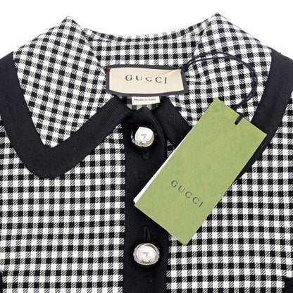 Gucci Tweed Jacket Size 40 White Navy Red 660820 Long Sleeve Women's