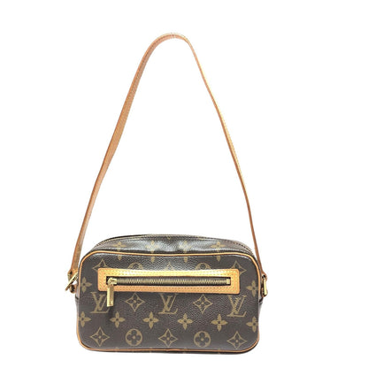 Louis Vuitton Women's Shoulder Bag Monogram Pochette Shite M51183 Brown