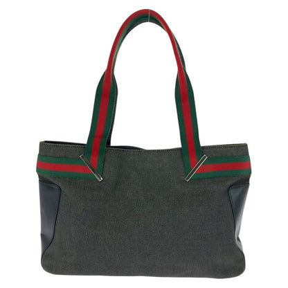 Gucci Sherry Line Black Silver Hardware Canvas 73983 Tote Bag Shoulder Bag Men