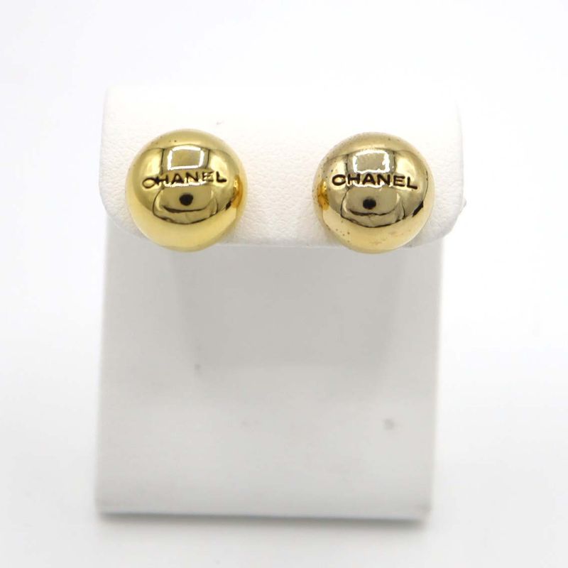 Chanel Earrings Logo Ball Gold Color Approx 11g Accessories M1870