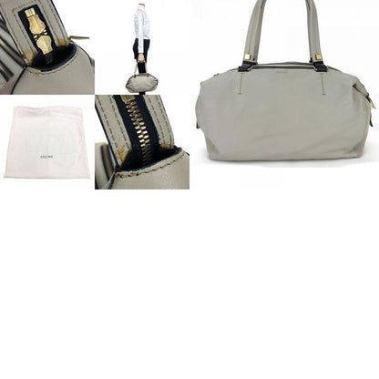 Celine Handbag Marine 166393fts.08gc Leather Light Grey - Small Boston Ladies
