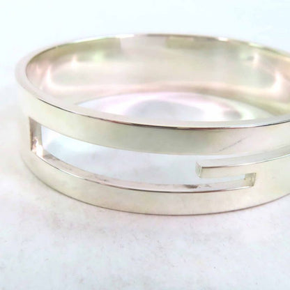 Gucci 90's G Square Bangle Bracelet Sv925 Silver Weight 64.3g