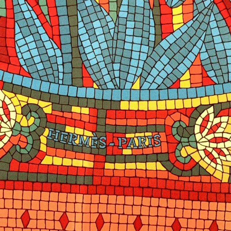 Hermes Carre 90 Large Scarf CAVE Felem Attention Cats 100% Silk