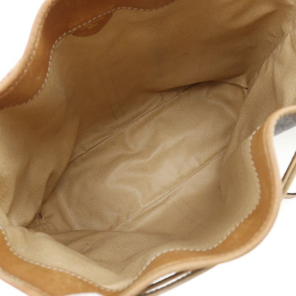 Celine Macadam Drawstring Old Celine PVC Brown Women's Shoulder Bag