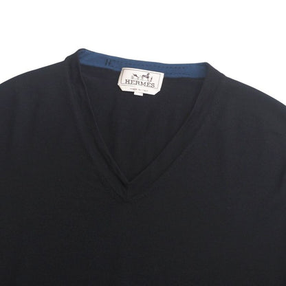 Hermes Sweater Size XL Long Sleeve Knit V-neck Light Hand [recommended] Made In