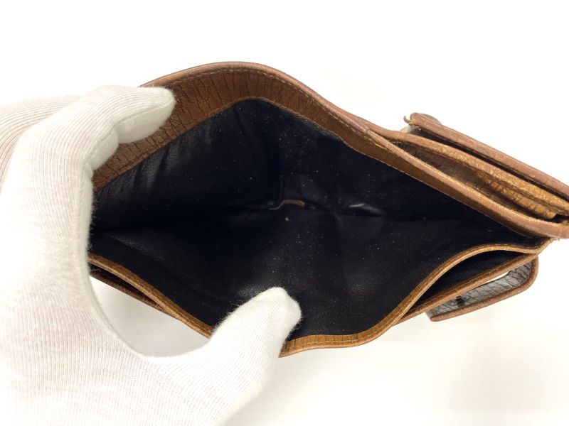 Gucci GG Canvas Leather Compact Wallet Bifold Wallet Bamboo 112521 Beige Made