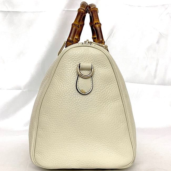 Gucci 2way Boston Bag White Bamboo 353124